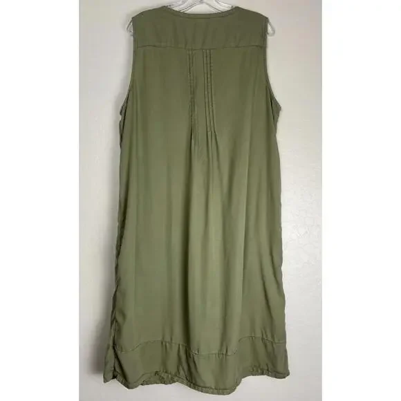 Coldwater Creek Olive Green Sleeveless Dress - Picture 3 of 6